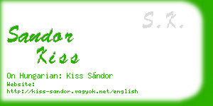 sandor kiss business card